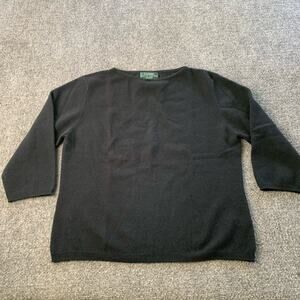 Lauren Ralph Lauren Cashmere Sweater 3/4 Sleeve Black Women’s Petite Large